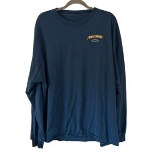 Navy Blue Outer Banks Beach Surfer Design Long Sleeve Top Shirt Men’s Unisex 2XL